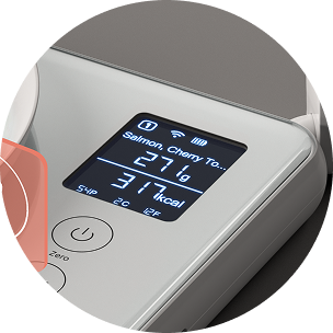 Calculates calories, macros, and key nutrients